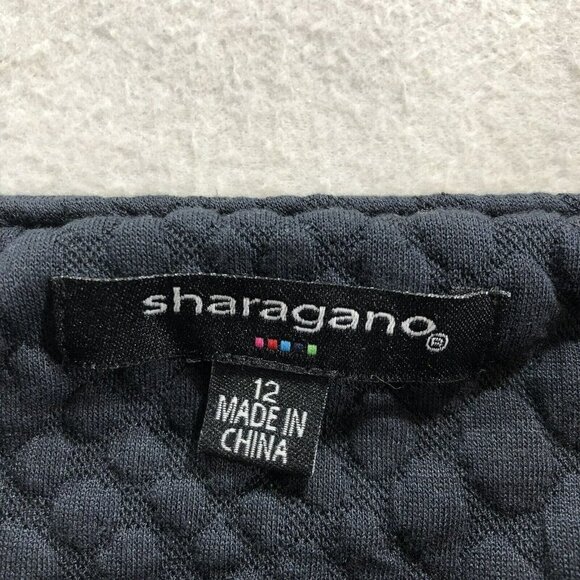 Sharagano Sweater Dress Size 12 Blue Textured Snake Animal Tufted Long Sleeve - Picture 9 of 11